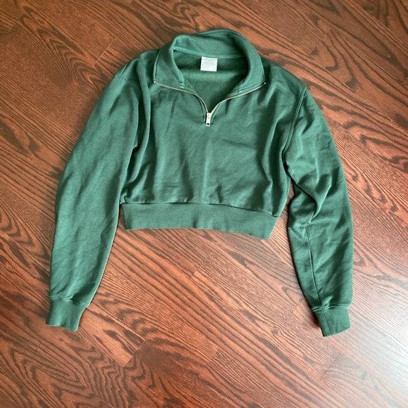 TNA Sweaters - TNA green Quarter-Zip sweater